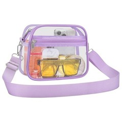 Clear Bag for Stadium Events Clear Sports Fan Handbags Large Light Purple