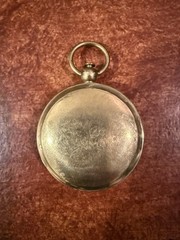 vintage brass pocket compass with hinged lid and keyring ￼