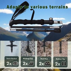 Travel-Friendly Ultralight Hiking Poles with Tungsten Tips – 2-Pack Convenience