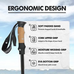 KINGGEAR Walking Stick – Hiking Poles, 7075 Aluminum – NEW Rubber TIP ONLY