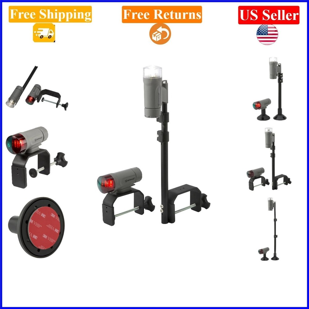 Portable Marine LED Navigation Light Kit, Waterproof, Shockproof, Gray