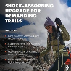 BLACK DIAMOND Trail Pro Shock Trekking Poles 105-140 cm (Shock Grip), Granite
