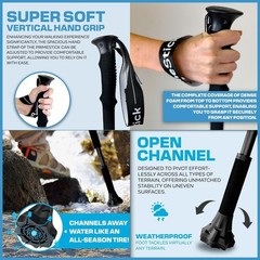 Lightweight Adjustable Walking Stick for Seniors – 1LB, All-Terrain Support