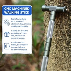 G2 Tactical Hiking Stick – 5-Section Adjustable Trekking Poles with Survival Kit