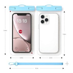 1/2 Pack Waterproof Phone Pouch Compatible with iPhone 17 16 15 Pro B4-Sea Blue