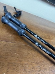 Outdoor Black Adjustable Hiking Trekking Poles Pair 110–135cm w/ Straps