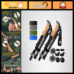 Adjustable Lightweight Foldable Hiking Poles – Trekking Sticks with Cork Grips,