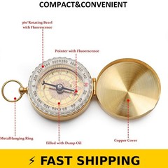 JSD Gold Metal Pocket Compass – Compact and Accurate