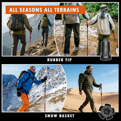 Collapsible Trekking Pole Adjustable Hiking Pole – Aluminum Alloy 7075 Walking S