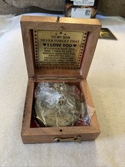 Gift for Son from Mom Dad Aladean Engraved Compass 2″ I Love You