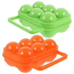 2 Pcs Egg Storage Box with Lid Holder for Fresh Eggs Camping Container