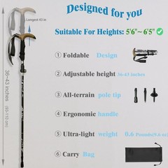 Adjustable Folding Walking Cane, Collapsible Aluminum, 2 Pack