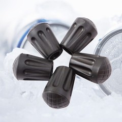 6Pcs Crutch Tips for Hiking Black Anti Skid Lightweight Walking Accessories