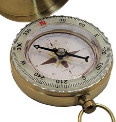 Glow in the Dark Brass Pocket Compass – Waterproof Navigation Tool for Camping,