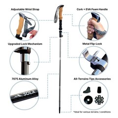 SOLA Trekking Poles Lightweight Collapsible Hiking Poles – 7075 Aluminum Allo…