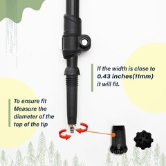 Black Trekking Pole Tips Replacement 8pc/set Hiking Pole Tips Rubber Walking Pol
