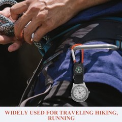 Mountaineering Nurse Watch with Compass and Carabiner Durable Alloy and Canvas