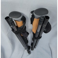 2 Cascade Mountain Tech Folding Trekking Poles Aluminum Cork Grip Hiking Sticks