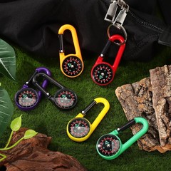24pcs Metal Carabiner Compass Mini Pocket ClipOn Keychain for Outdoor Hiking Ca