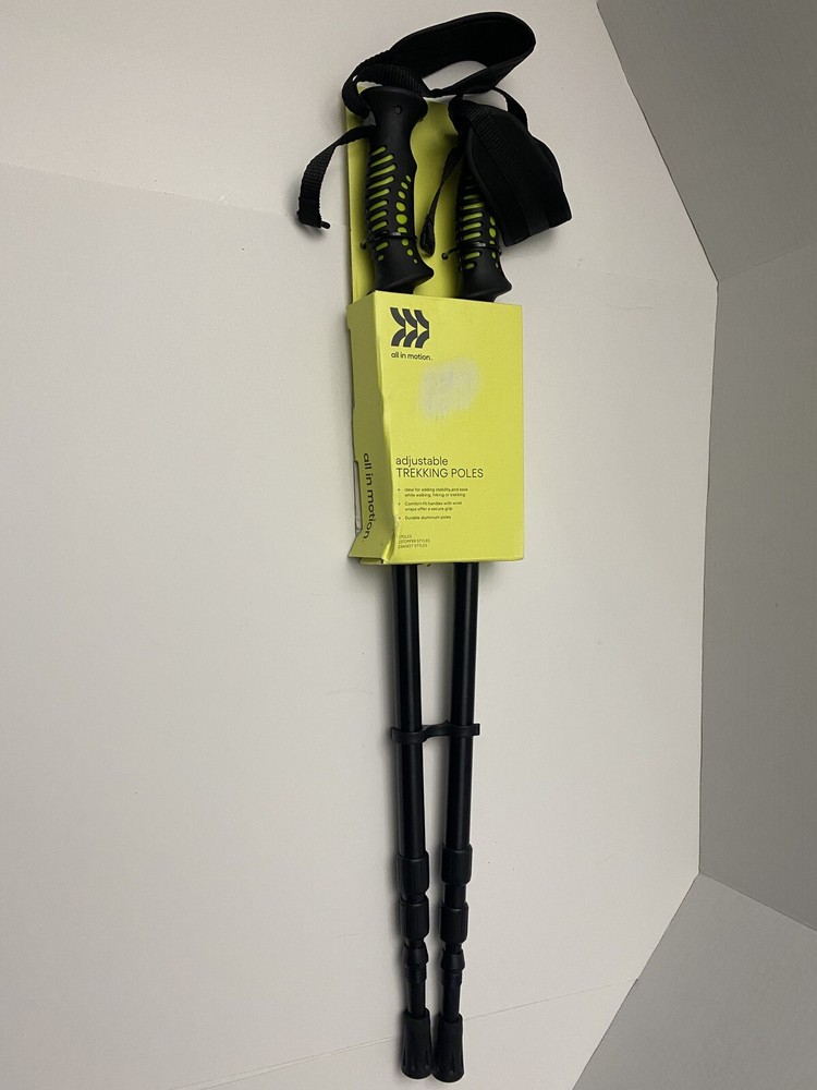 Adjustable Trekking Poles 2pack Black All in Motion Lightweight aluminium New