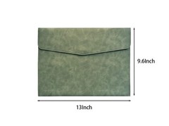 2 Pack PU Leather A4 File Folders Document Holder Waterproof Light Green
