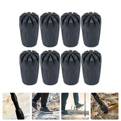 8Pcs Reusable Rubber Crutch Tips for Walking Hiking Pole Accessories Black