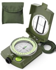 Military Lensatic Sighting Compass with Carrying Bag, Waterproof and Shakepro…