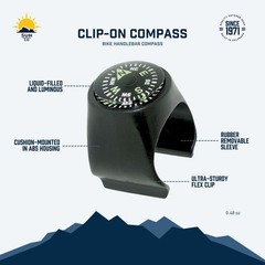 Bike Navigation Clip On Compass Handlebar Motorcycle Direction Finder Compass