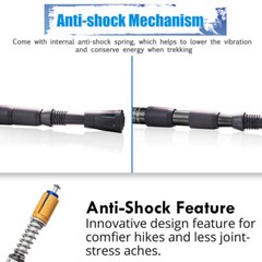 2x Trekking Poles Walking Hiking Sticks Adjustable Nordic Anti-shock Alpenstock