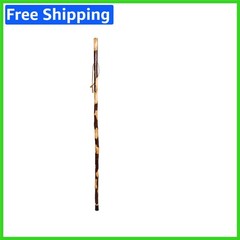 Durable 55-Inch Handcrafted Wood Hiking Stick with Comfort Grip & Rubber Tip