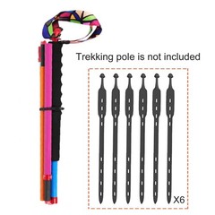 6Pcs Pole Strap Hiking Pole Fasteners Portable Flexible Adjustable Holes for