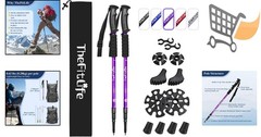 Aluminum Nordic Walking Poles Collapsible Telescopic Shock-Absorbing Hiking
