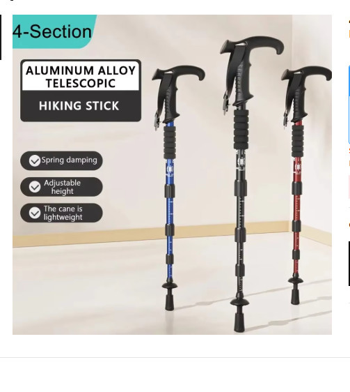 Lightweight Trekking Pole Walking Hiking Sticks Anti-Shock Adjustable Alpenstock