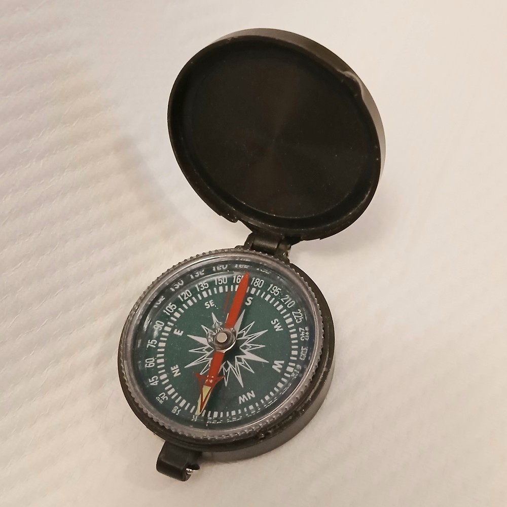 Fox Knives Bussola Compass 2″ Diameter Olive green Plastic Folding Case