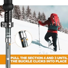 Hiking Poles – Aluminum Alloy 7075 Trekking Poles Gray Long (110-130CM)