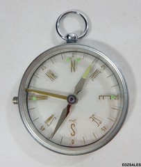 Vintage Clear Glass Handheld Hiking Camping Mapping Compass Made in Japan
