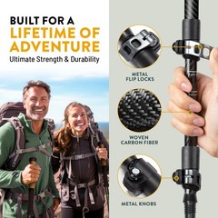 100% Carbon Fiber Trekking Poles by USA Brand – Ultra Strong Lightweight Coll…