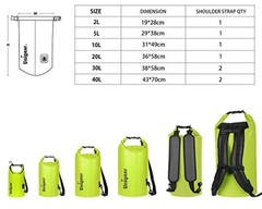 2L Yellow Floating & Lightweight Dry Bags – Waterproof/5L/10L/20L/30L/40L
