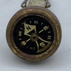 Vintage Brass Pin-On Compass PIC Japan Military Hiking Hunting