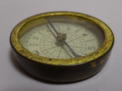 Brass Compasses 2 Handheld German N E S W Glass w Cover Lot Pair