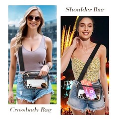 Clear Bag Stadium Approved, Clear Crossbody Bag Purses for women for Black