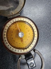 Vintage Pasto Germany Lensatic Metal Compass with Leather Case