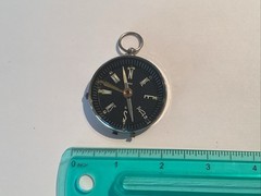 Vintage D Detroit Tigers Engraved Metal Compass Japan Pocket Watch Style