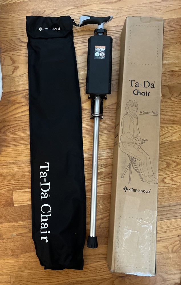 34.6″ STEP2GOLD Ta-Da Chair Trekking Hiking Pole Walking Cane Chair Foldable