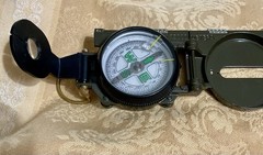 Military Style Camping/ Hiking Lens Lensatic Liquid Compass Metal Green
