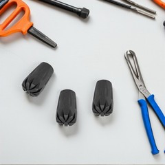 8Pcs Black Rubber Trekking Cane Protectors with Metal Gasket for Hiking Poles