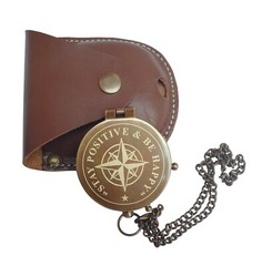 Engraved QUOTE Antique Brass Compass with Leather Case,Best Gift for Loved Ones