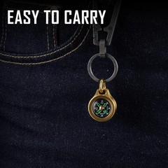 Compact Glow in the Dark Compass: Survival Keychain Pendant