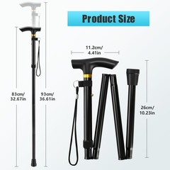 Folding Walking Stick Mountain Cane Walking Stick Cane Canes Holiday Height Adjustment…