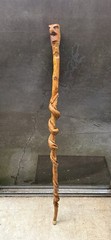 Hand Carved Eagle Head Twisted Wood Solid Walking Stick ( 57” Tall )